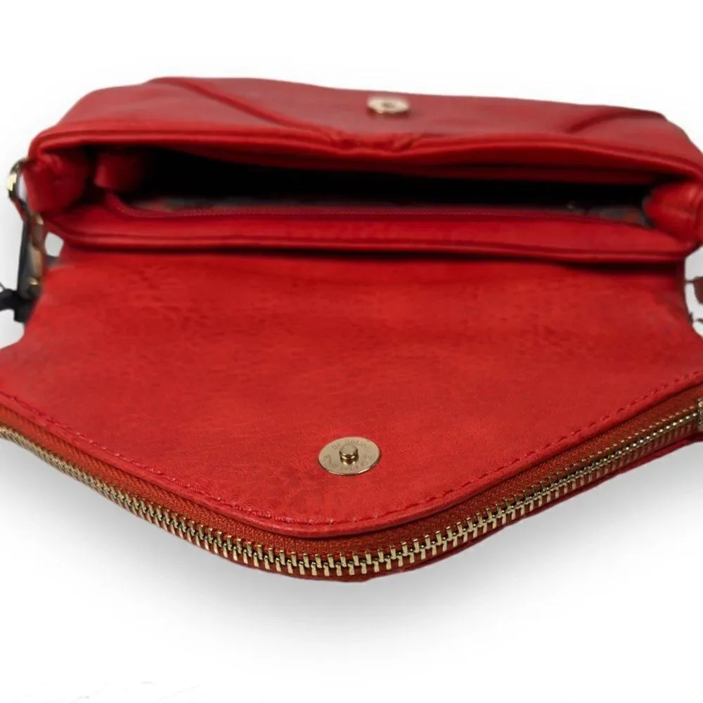 Street Level Quilted Vegan Faux‎ Leather Crossbody Bag 